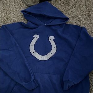 Team Apparel Blue Hoodie with Gray Horseshoe Logo